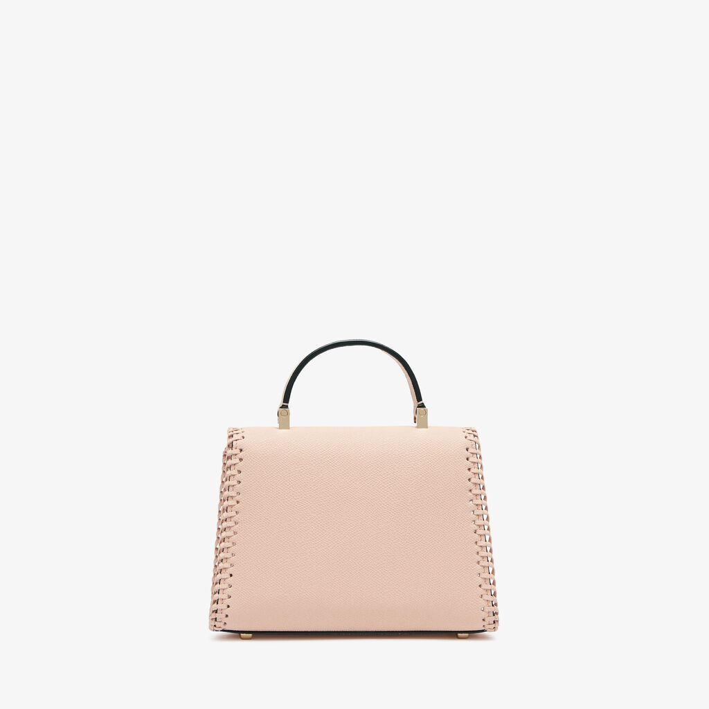 Iside Braided Crossbody Micro Bag - Bonne Mine Pink - Vitello VS-Infilatura Punto Festone - Valextra - 6