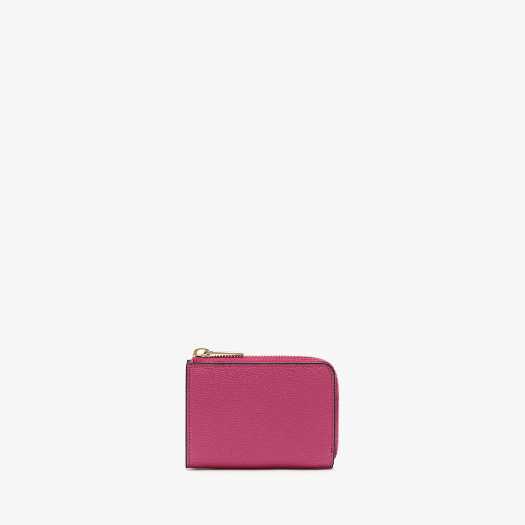 Key Holder Zip Around - Magenta Red - Vitello VS - Valextra - 1