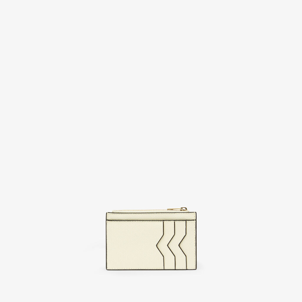 Card Holder 3CC with Zip - Pergamena White - Vitello VS - Valextra - 1