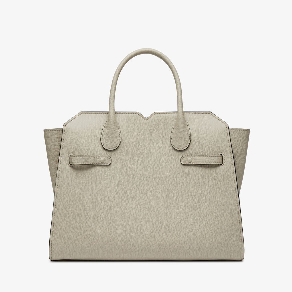 Borsa A Due Manici Milano Media - Grigio Lino - Vitello Millepunte Soft - Valextra - 7