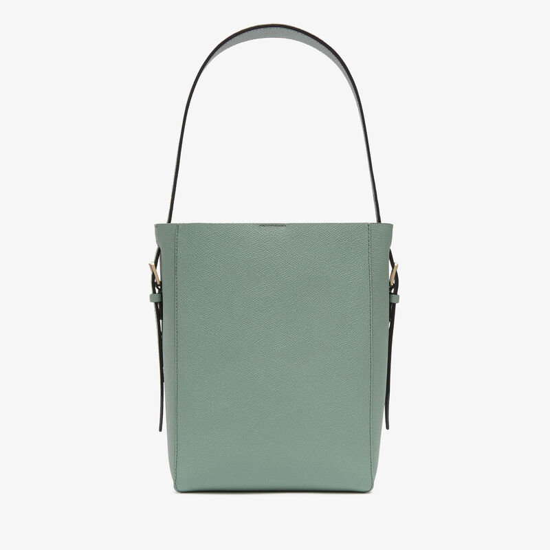 Soft Bucket Mini Bag - Eucalyptus Green - Millepunte calf leather - Valextra - 6
