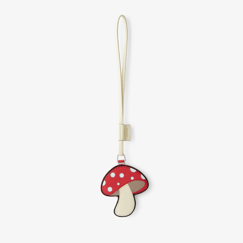 Mushroom 3D Charm - Crimson Red/ Pergamena White/Sahara Brown - Millepunte calf leather - Valextra - 1