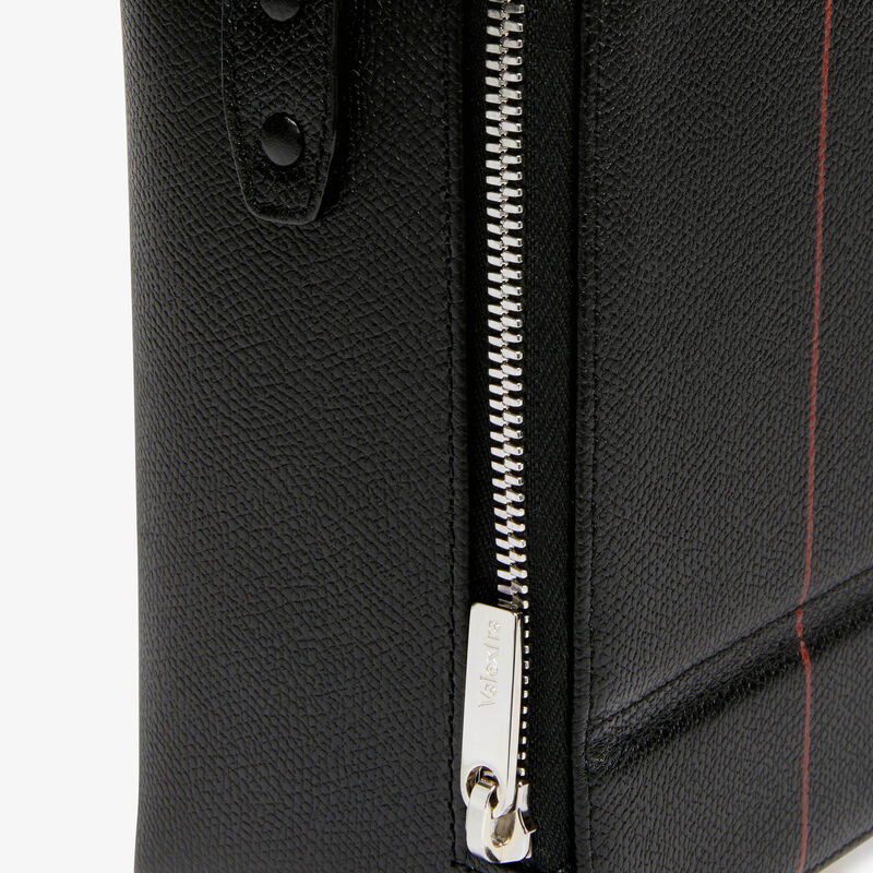 Tric Trac Intarsia Balance Bag - Pergamena White/Black/Crimson Red - Millepunte calf leather - Valextra - 6