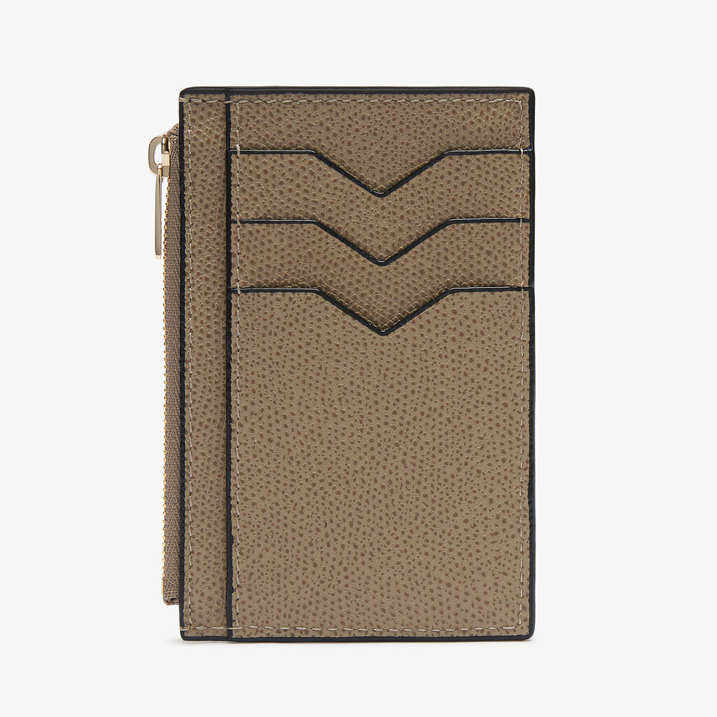 Card Holder 3CC with Zip - Oyster Brown - Vitello VS - Valextra - 5