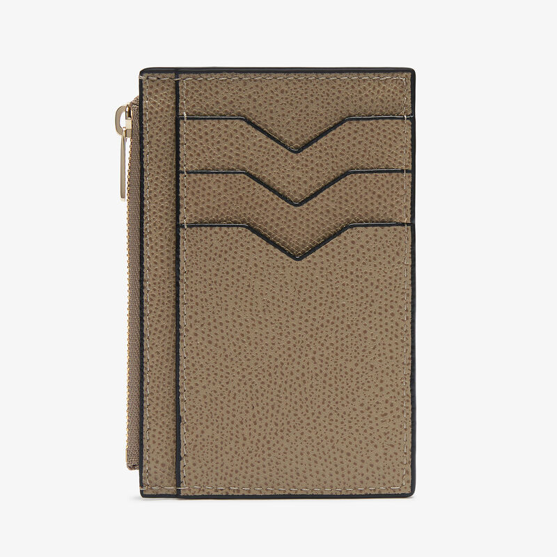 Card Holder 3CC with Zip - Oyster Brown - Millepunte calf leather - Valextra - 5