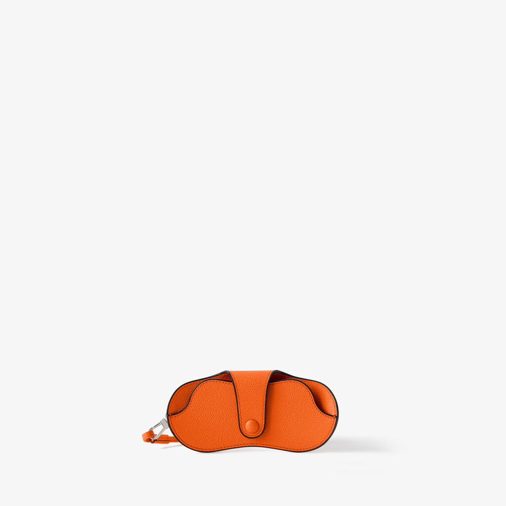 Glasses Case with Lanyard - Lobster Red - Vitello VS - Valextra - 1