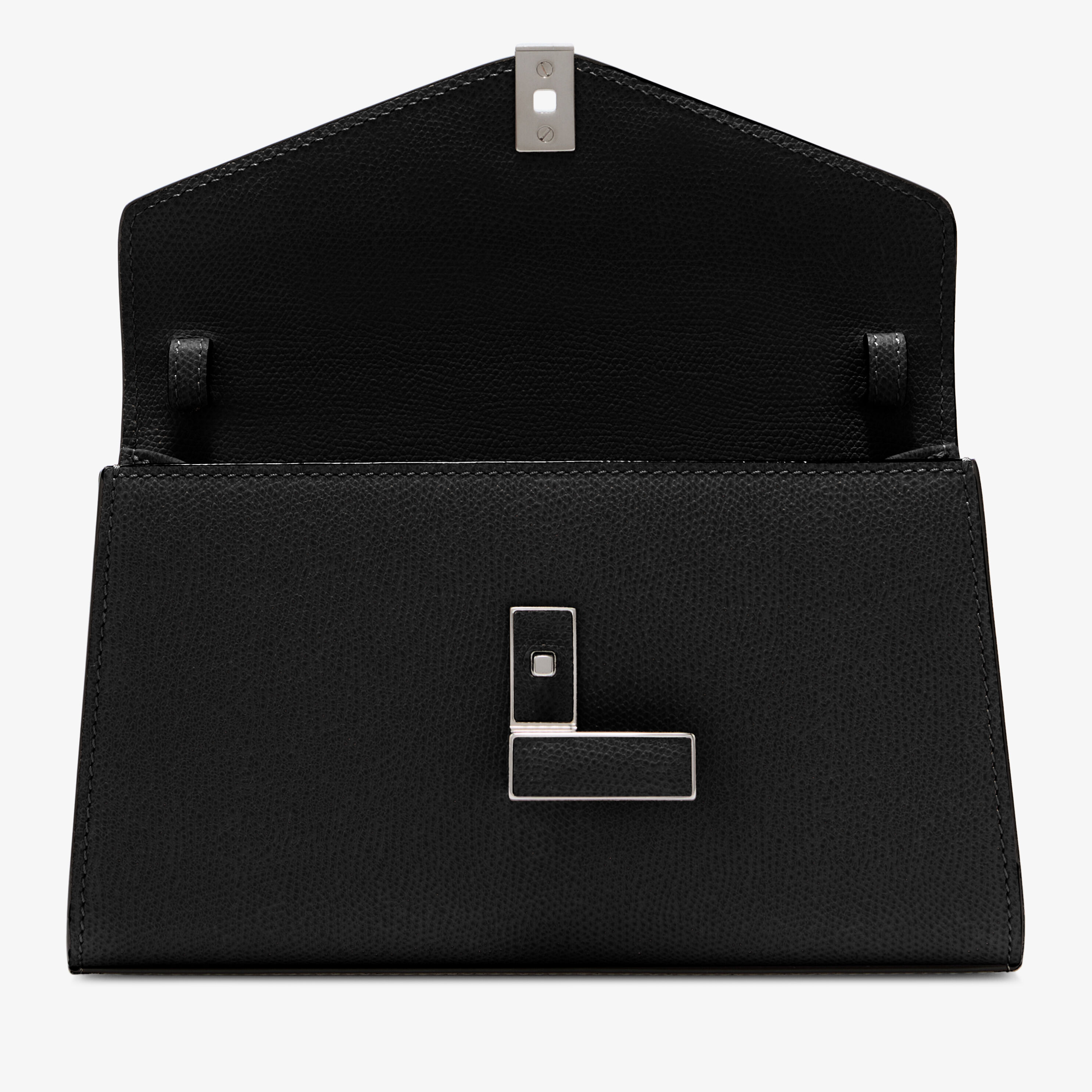 Women's Black Luxury Leather Iside Tìn Top Handle Bag | Valextra