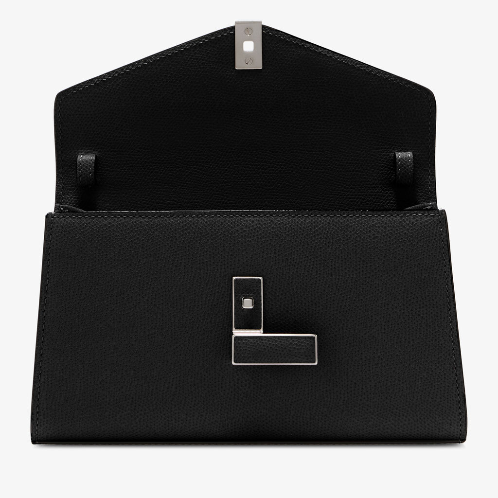 Iside T&igrave;n Top Handle Bag - Black - Millepunte calf leather - Valextra - 9