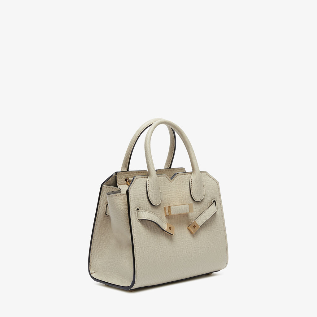 Milano Crossbody Micro Bag - Linen Grey - Vitello Millepunte Soft - Valextra - 6