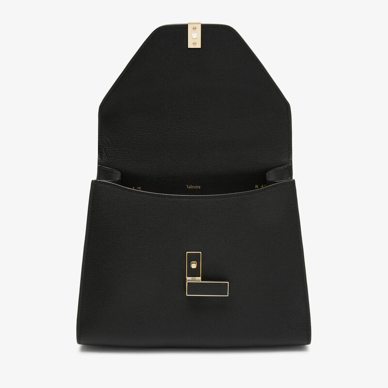Iside Top handle medium bag - Black - Millepunte calf leather - Valextra - 7