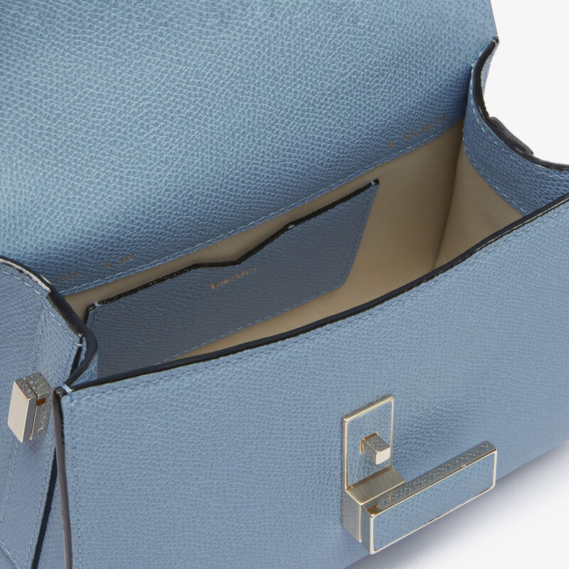 Iside crossbody micro bag - Shirt Blue - Millepunte calf leather - Valextra - 3