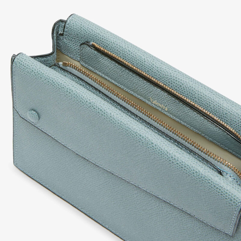 Pocket Slim crossbody bag - Smokey Blue - Millepunte calf leather - Valextra - 3