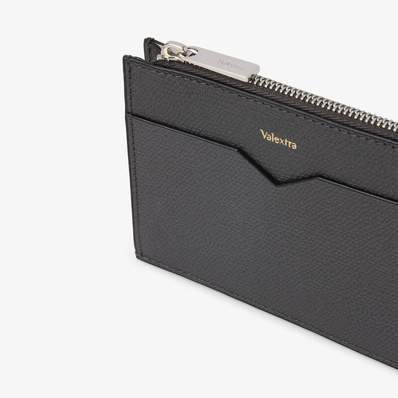 Card Holder 8CC with Zip - Smokey Grey - Millepunte calf leather - Valextra - 2