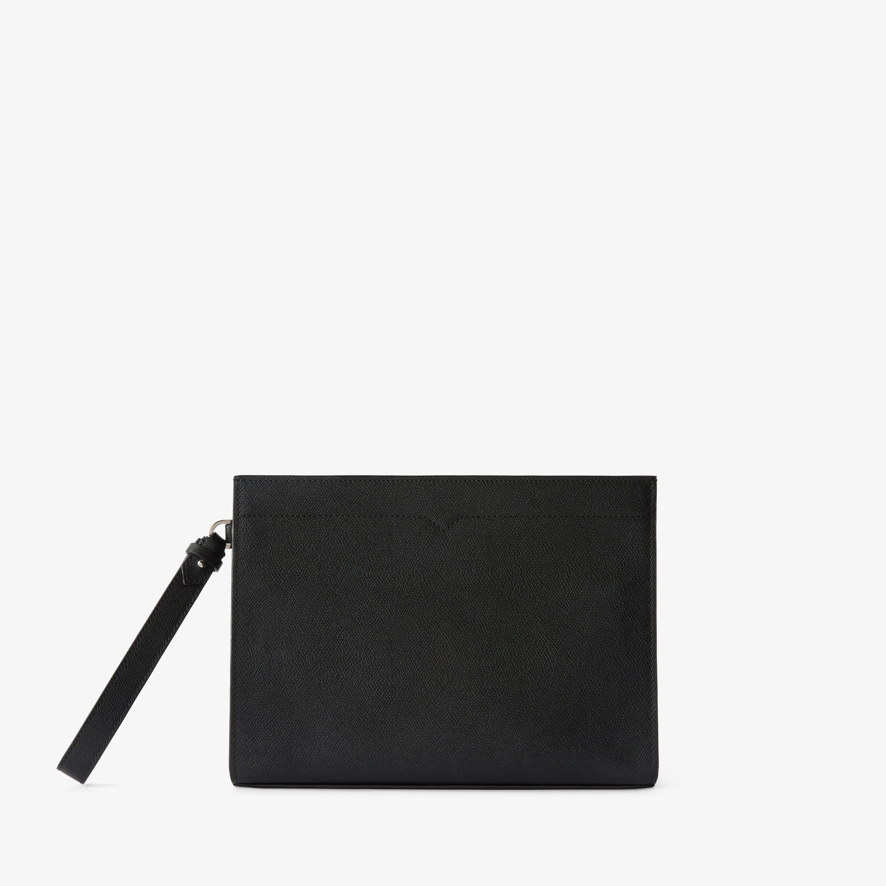 Mens Black Luxury Grained Leather Document Holder | Valextra V-Line