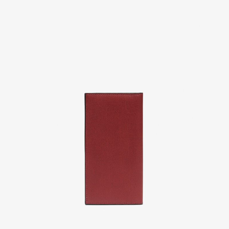 Vertical Wallet 12Cc - Marasca Red - Pavè calf leather - Valextra - 3