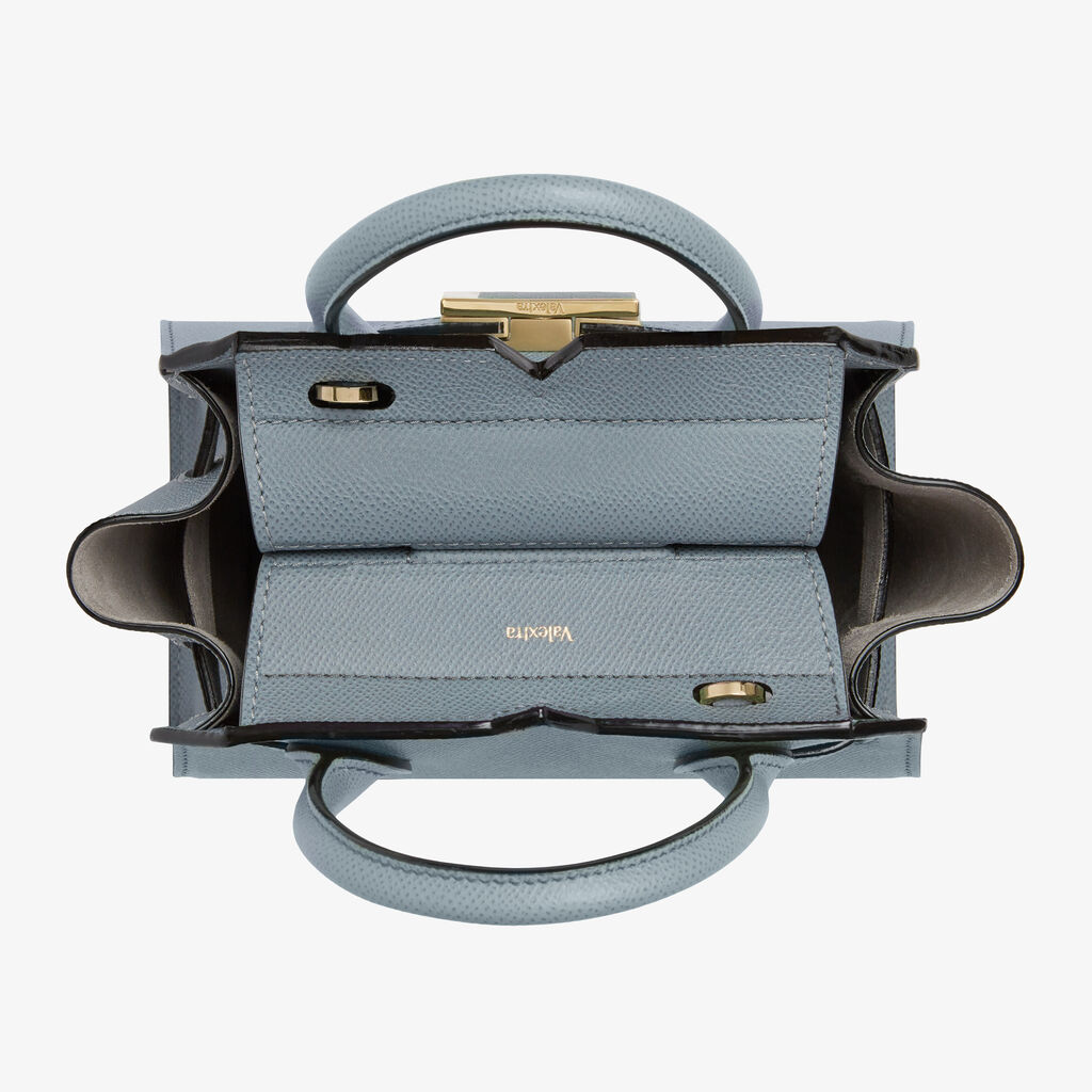 Milano Crossbody Micro Bag - Niagara Blue - Vitello Millepunte Soft - Valextra - 9