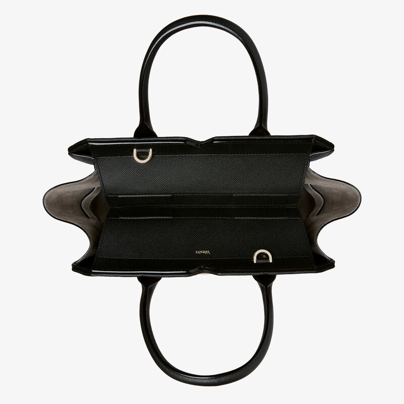 Milano Chiaroscuro Two Handles Medium Bag - Cashmere Beige/Black - Millepunte Soft calf leather - Valextra - 8
