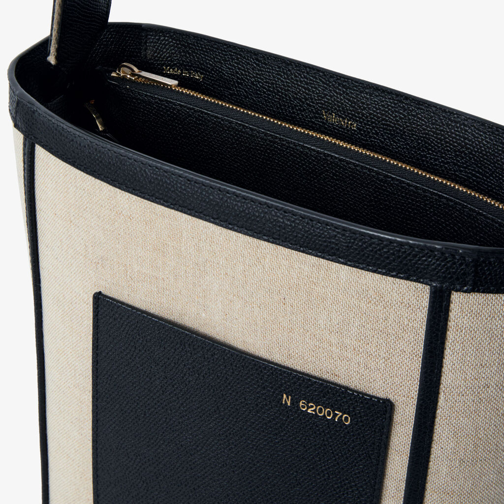 Soft Canvas Bucket Mini Bag -  - Tessuto Canvas/VS - Valextra - 4