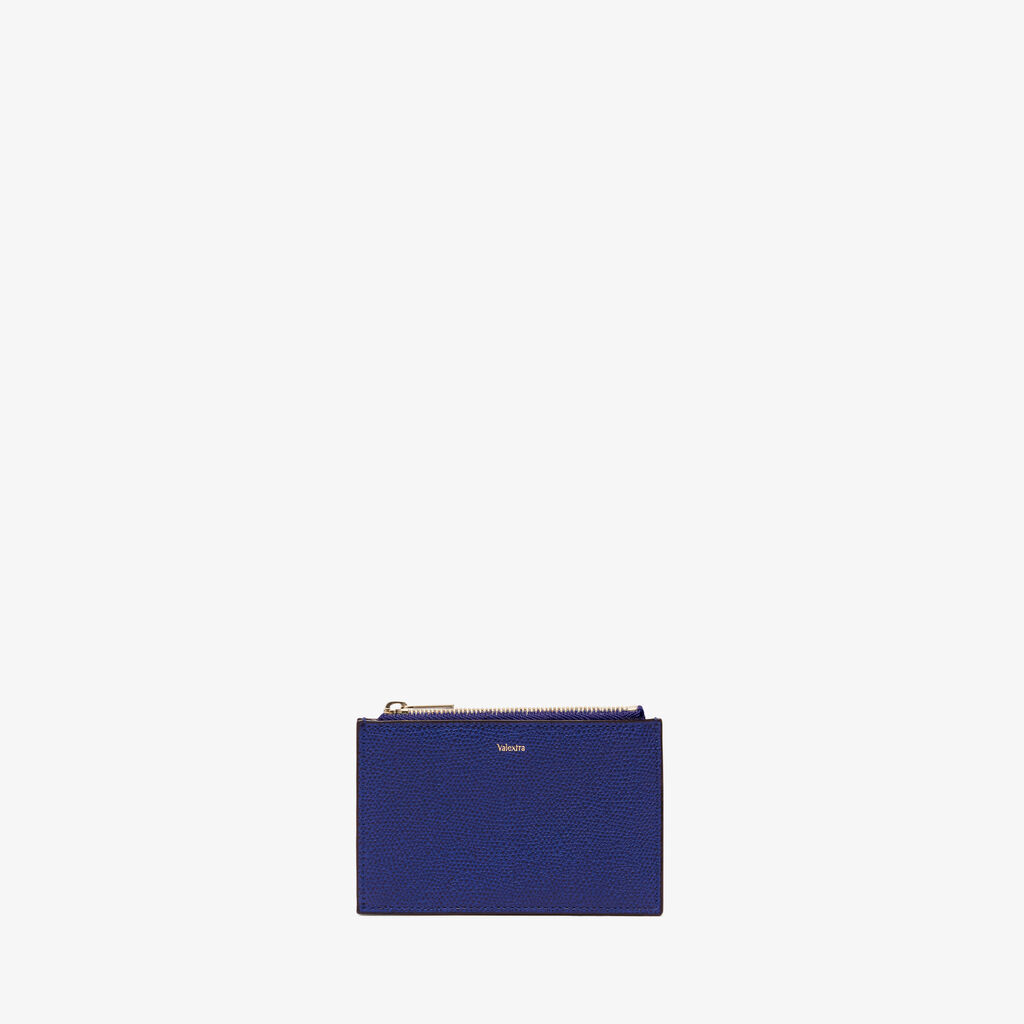 Card Holder 3CC with Zip - Royal Blue - Vitello VS - Valextra - 4