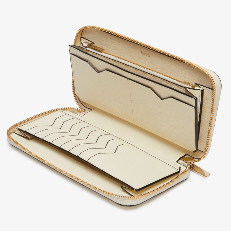 Zip Around 10 CC Wallet - Pergamena White - Millepunte calf leather - Valextra - 2