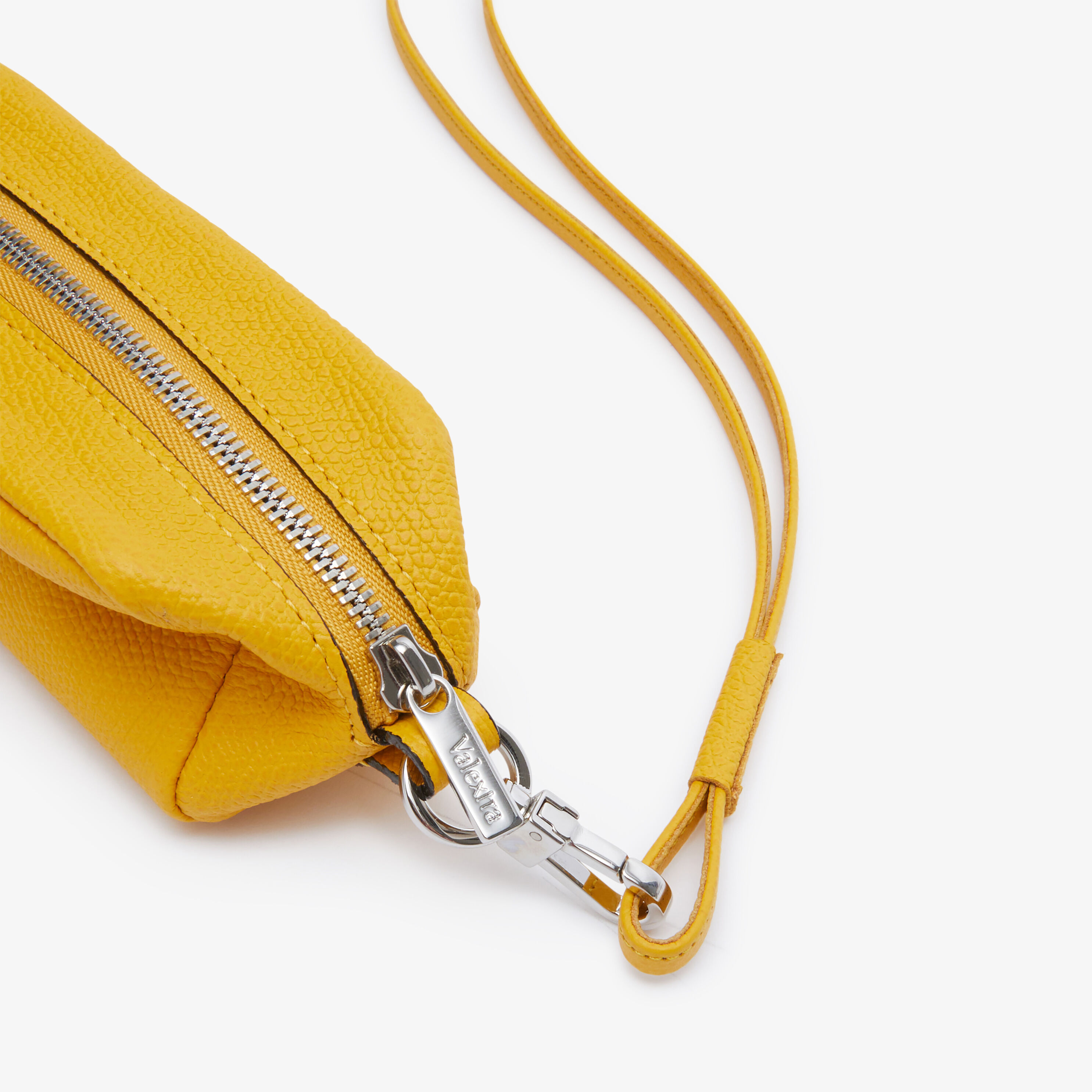 Valextra Origami Micro Beauty With Lanyard Yellow Sun