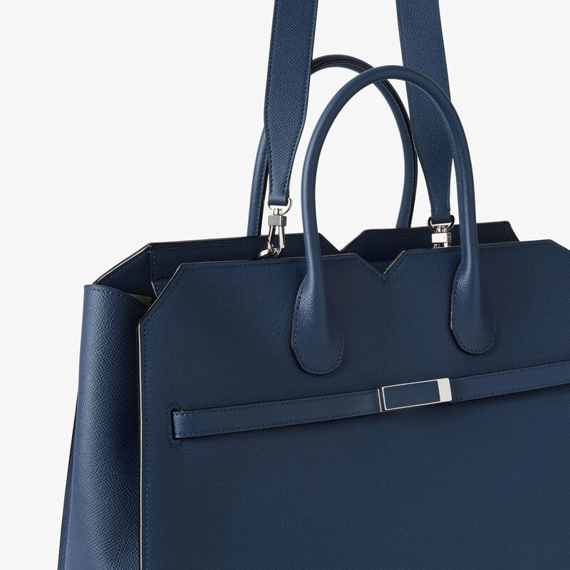 Milano Two Handles Large Bag - Sapphire Blue - Millepunte Soft calf leather - Valextra - 3