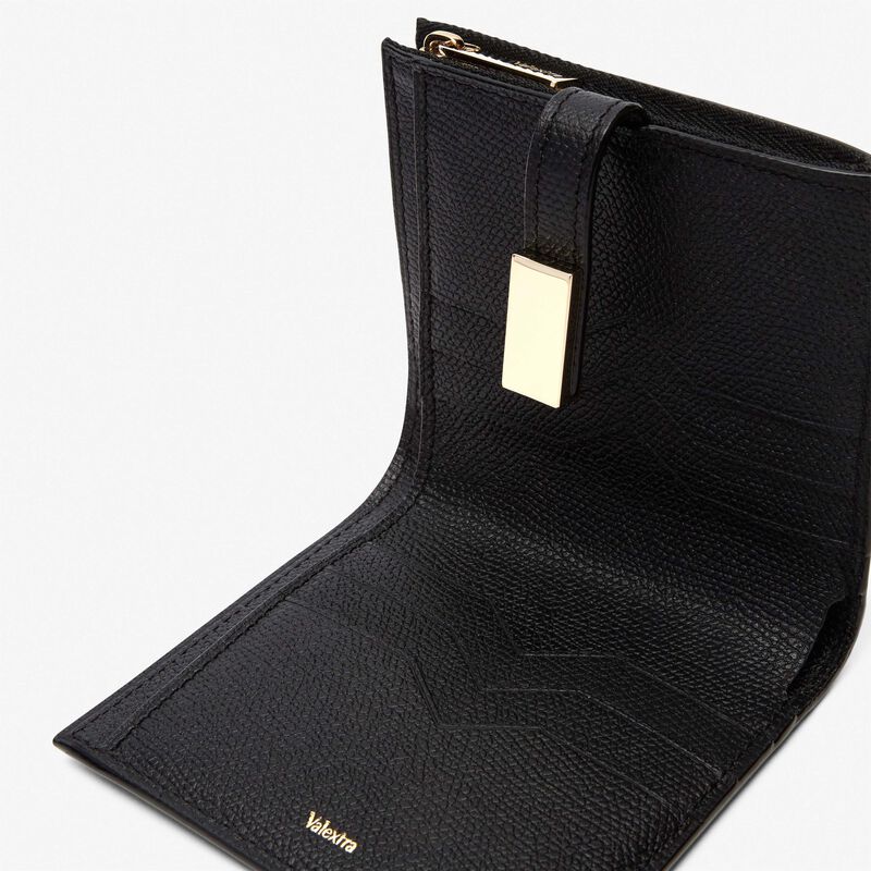 Small Wallet With Coin Purse - Black - Millepunte calf leather - Valextra - 2