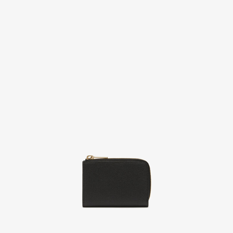Key Holder Zip Around - Black - Millepunte calf leather - Valextra - 1
