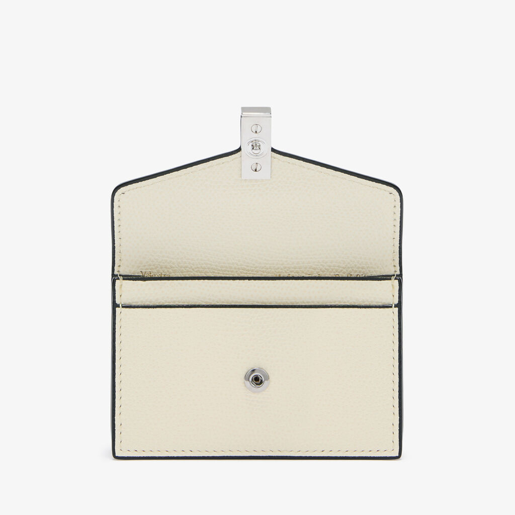 Iside Card Holder - Pergamena White - Millepunte calf leather - Valextra - 4