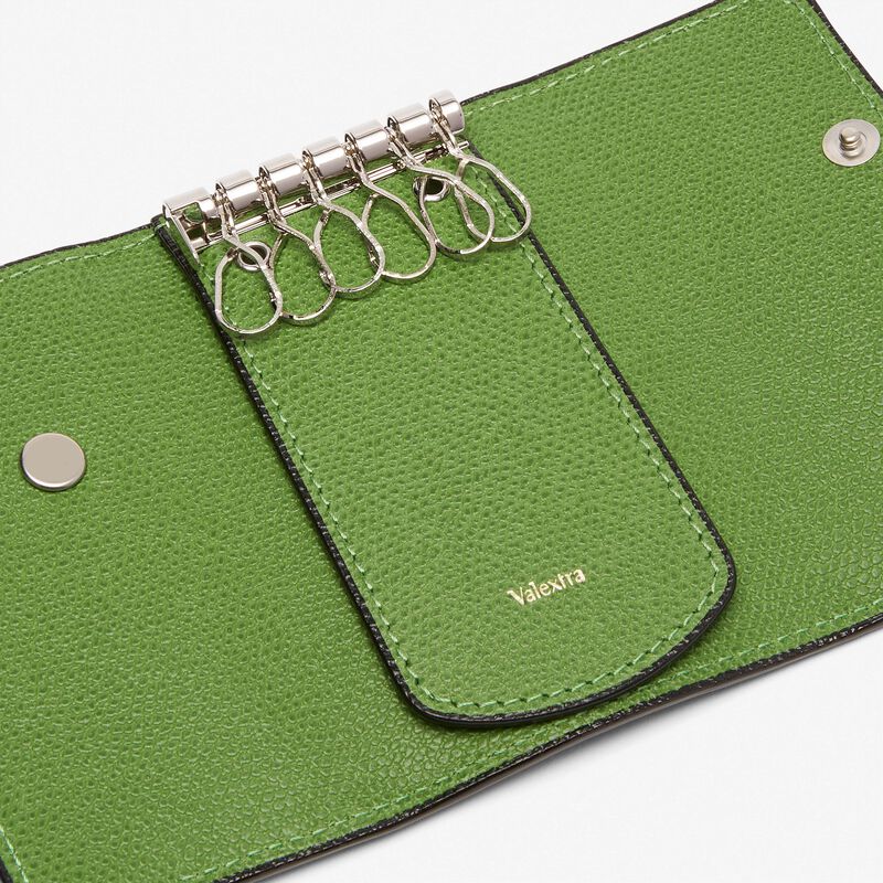 Key Holder 6 Hooks - Grass Green - Millepunte calf leather - Valextra - 2