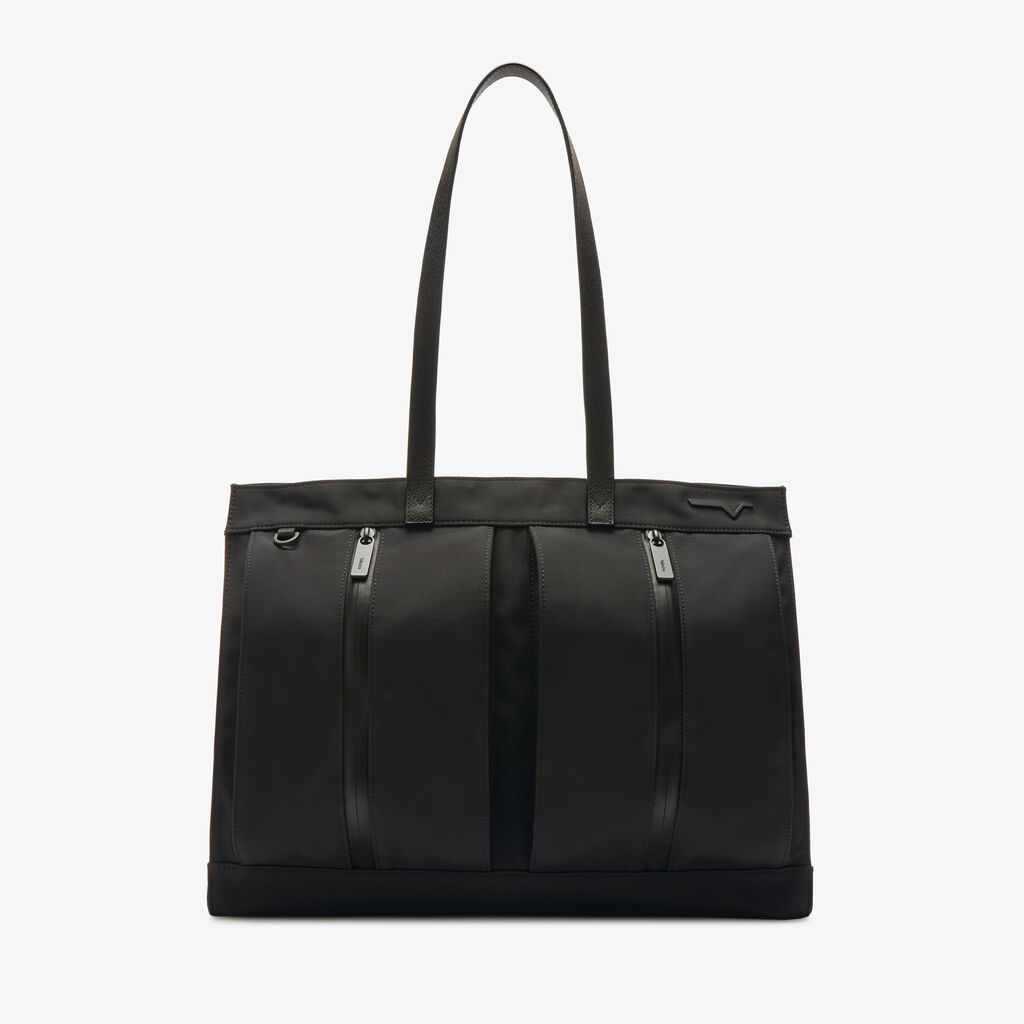 Assoluto Shopping Bag - Black - Tessuto Baltimora/Vitello VS - Valextra - 1