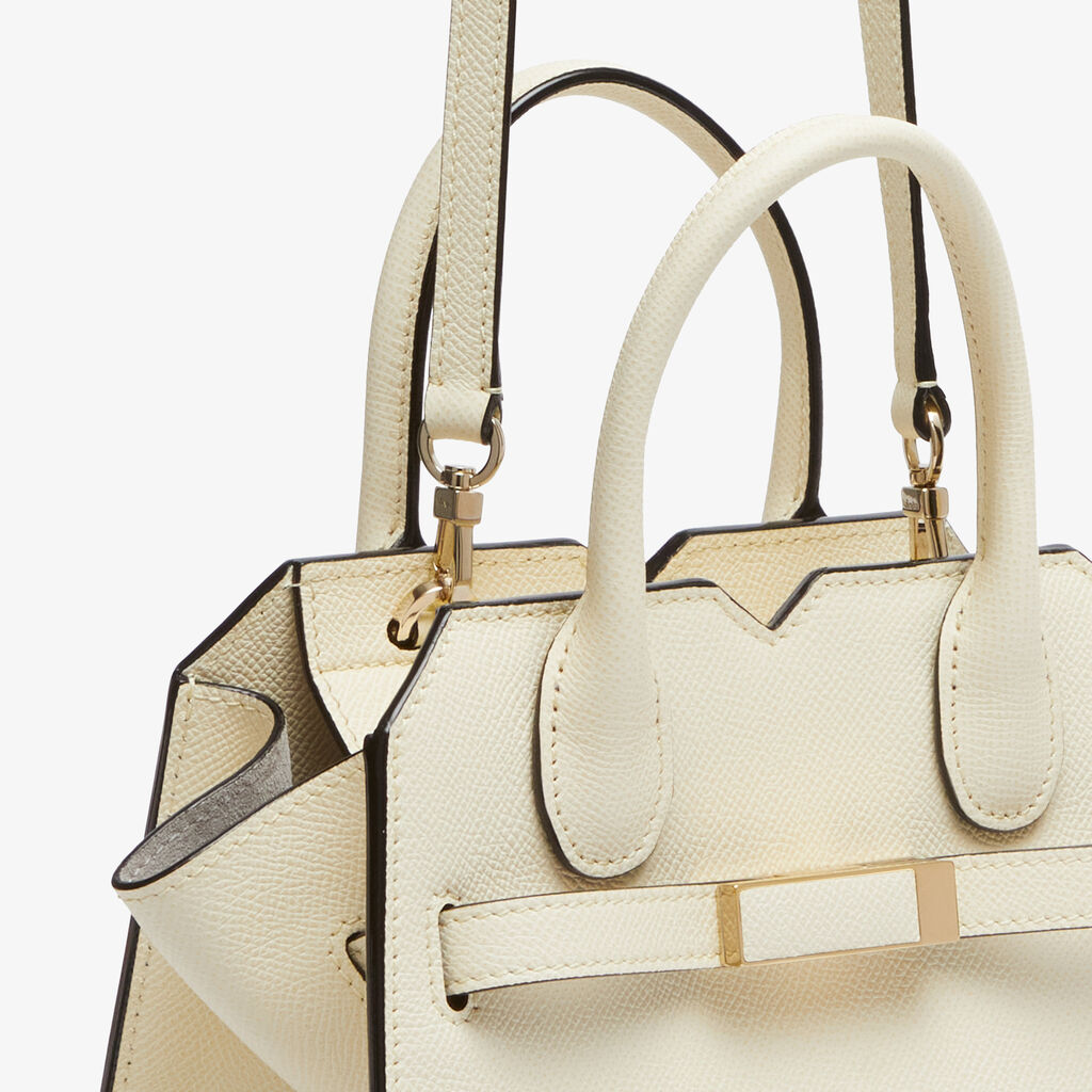 Milano Crossbody Micro Bag - Pergamena White - Vitello Millepunte Soft - Valextra - 6