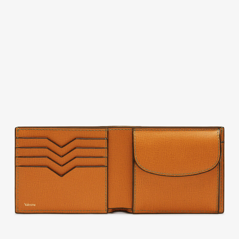 Wallet 4Cc With Coin Holder - Havana Brown - Pav&egrave; calf leather - Valextra - 4