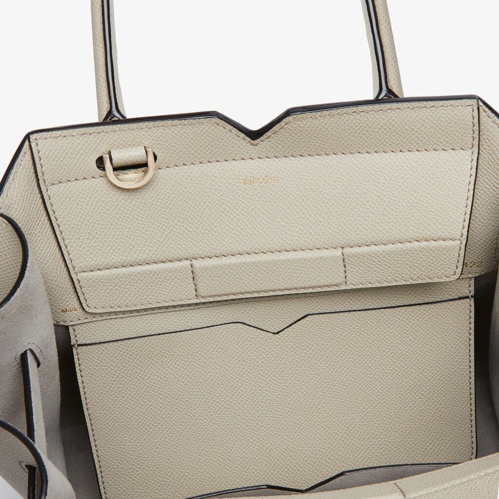 Milano Two Handles Mini Bag - Linen Grey - Vitello Millepunte Soft - Valextra - 3