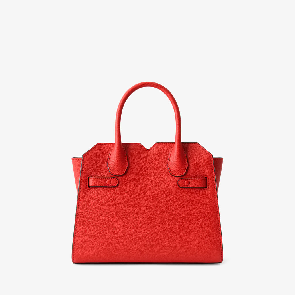Milano Two Handles Mini Bag - Crimson Red - Vitello Millepunte Soft - Valextra - 7