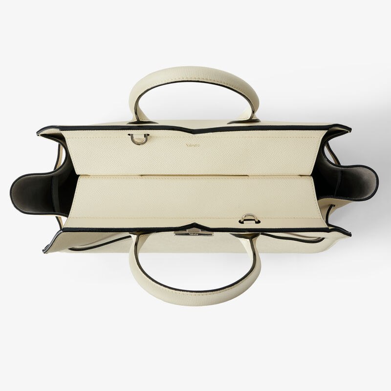 Milano Two Handles Large Bag - Pergamena White - Millepunte Soft calf leather - Valextra - 7
