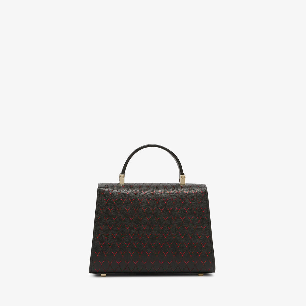 Iside Snake Crossbody Micro Bag - Black/Crimson Red - Vitello VS-Foratura a Contrasto - Valextra - 5