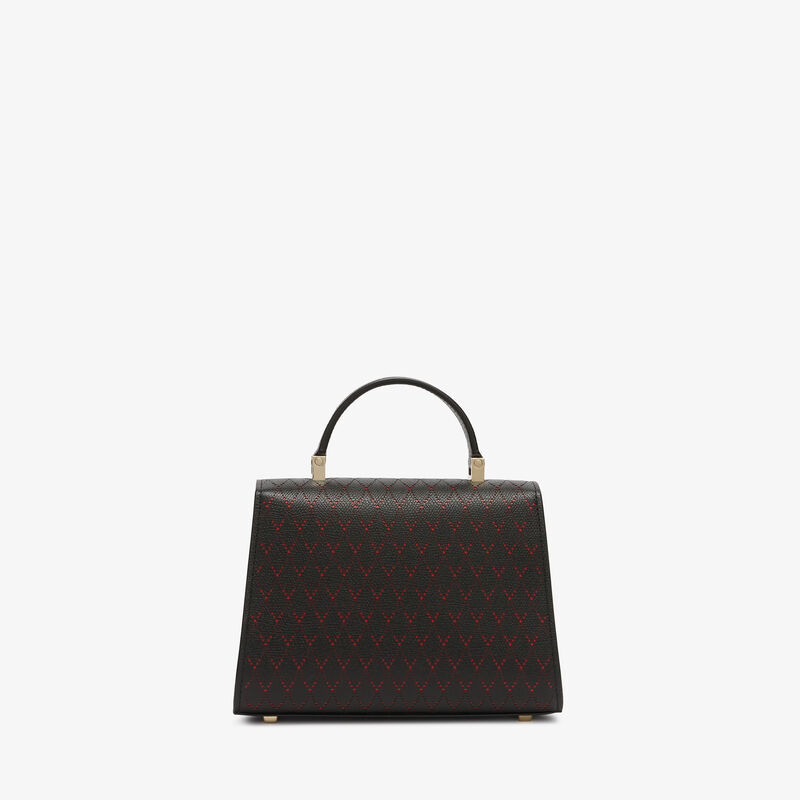 Iside Snake Crossbody Micro Bag - Black/Crimson Red - Millepunte calf leather - Valextra - 5