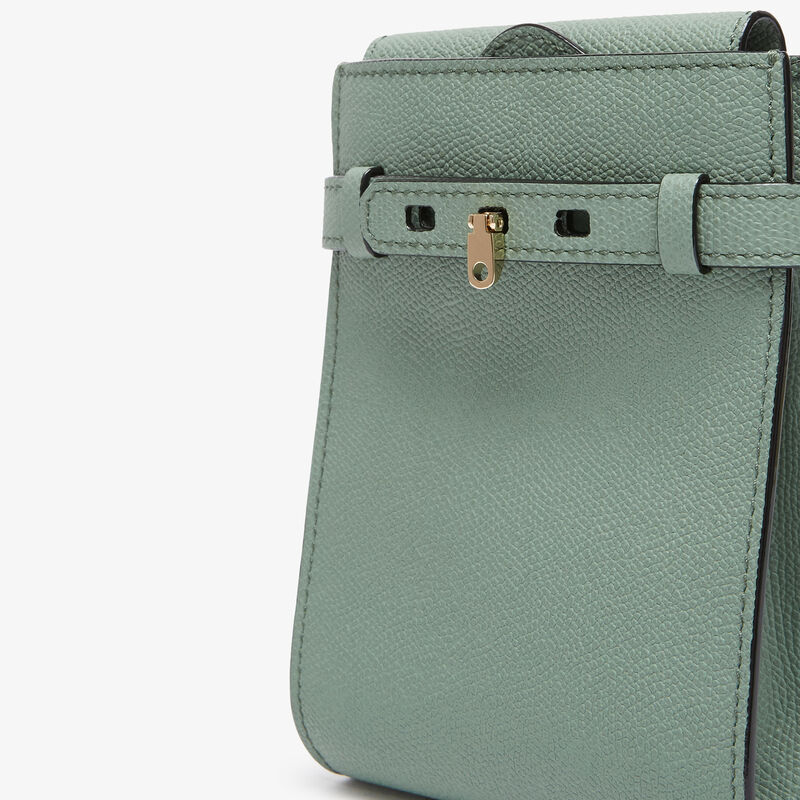 Brera B-Tracollina Slim Crossbody Micro Bag - Eucalyptus Green - Millepunte calf leather - Valextra - 5
