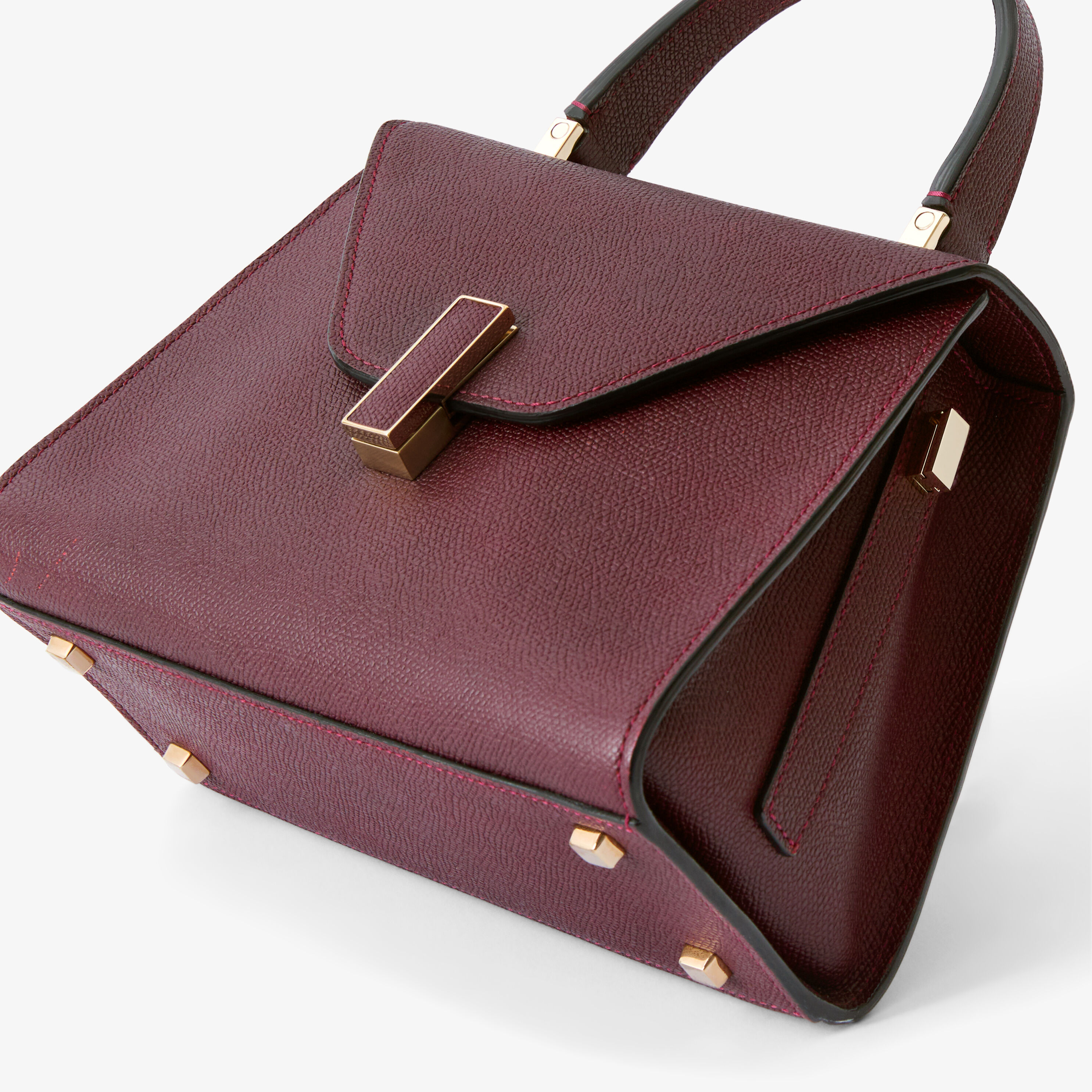 Women's Red Luxury Leather Top Handle Mini Bag | Valextra Iside