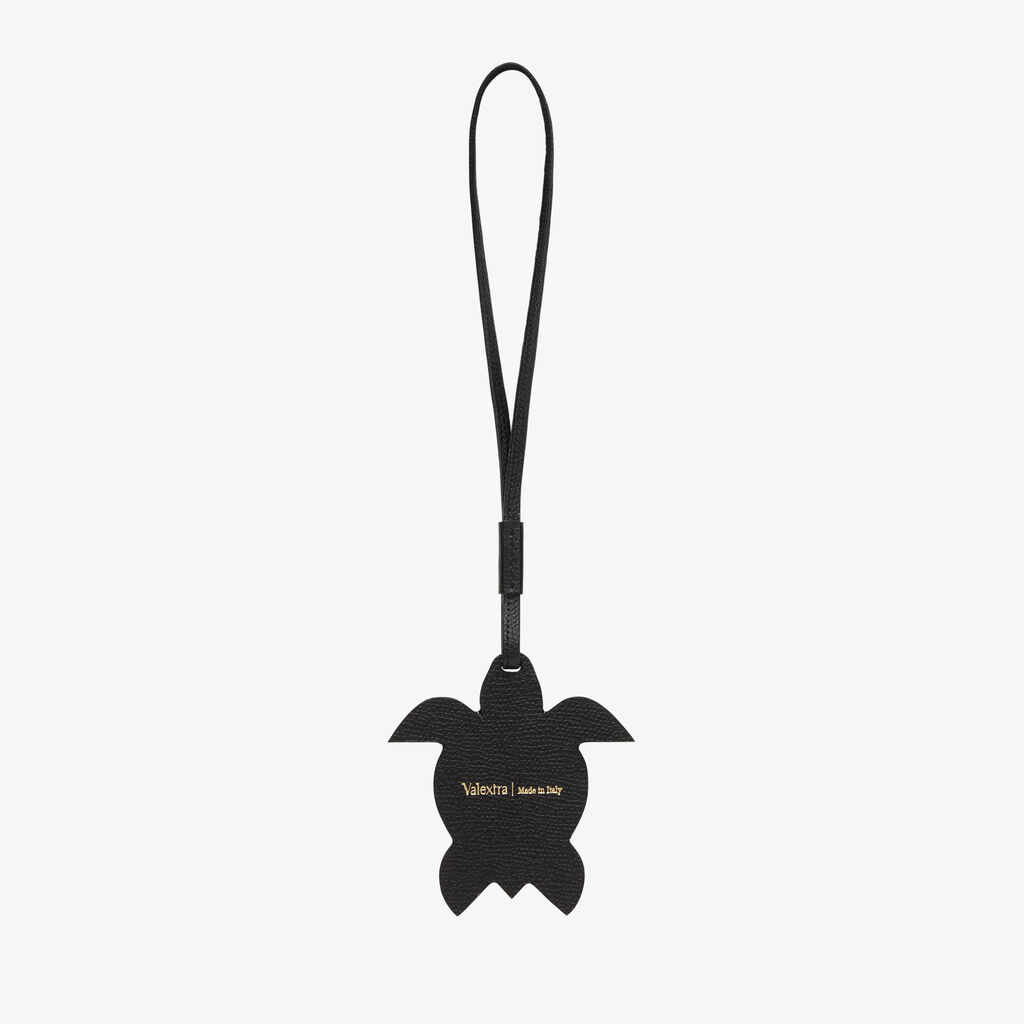 Turtle Charm - Pergamena White/Black - Vitello VS - Valextra - 2