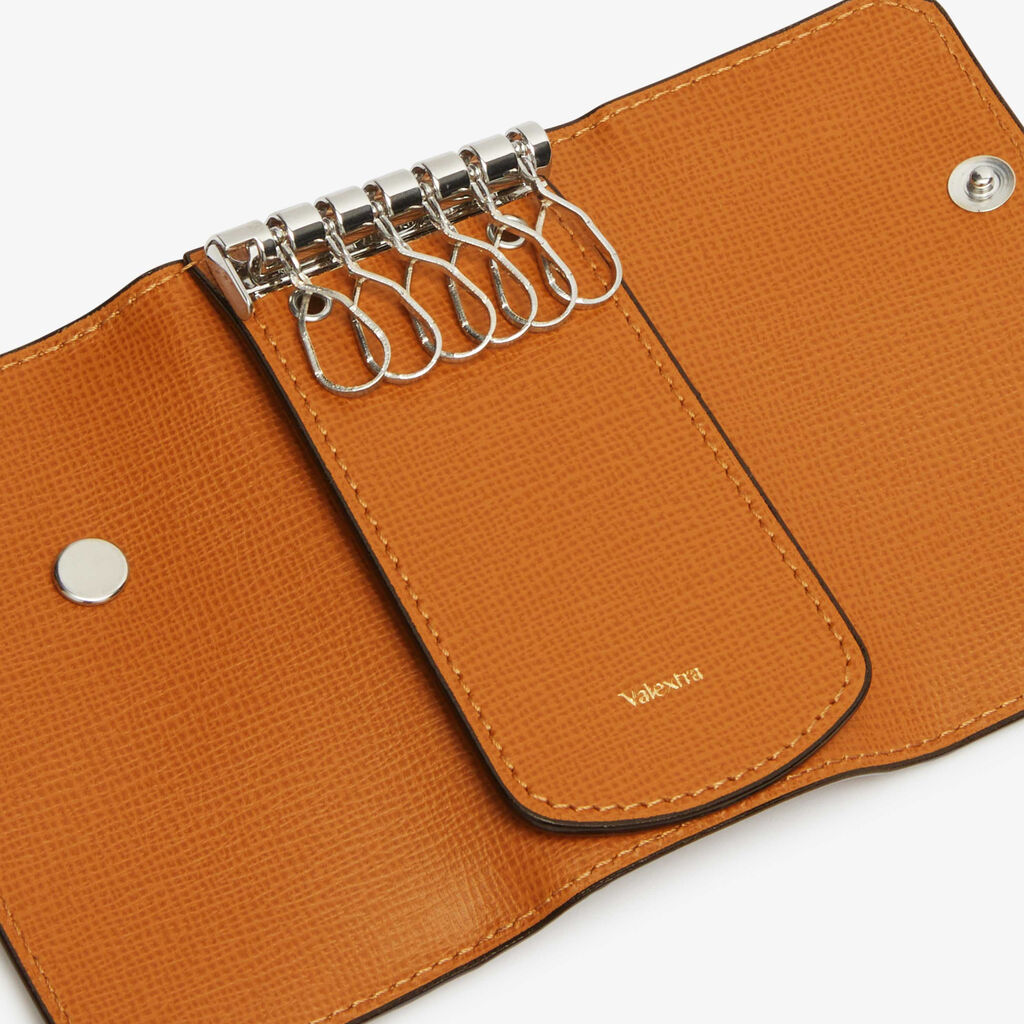 Key Holder 6 Hooks With Button - Havana Brown - Cuoio VL - Valextra - 2