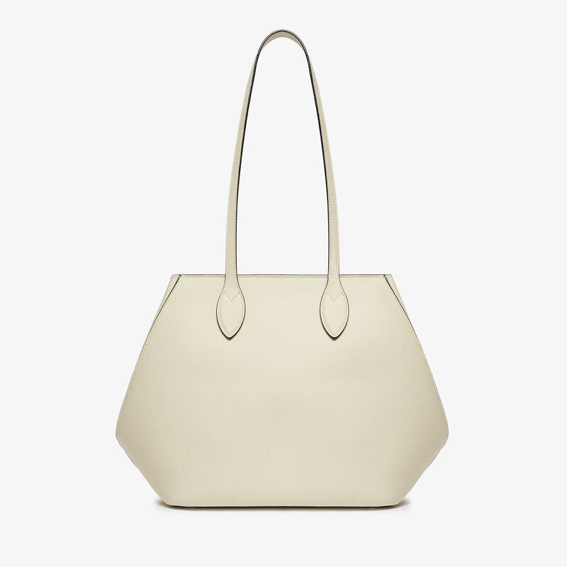 Vivi Shopping Medium Bag - Pergamena White - Millepunte Soft calf leather - Valextra - 10