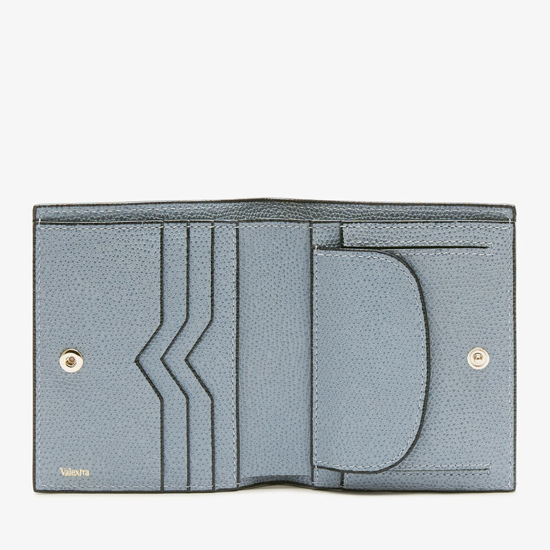 Compact Wallet 3 CC with Coin Purse - Niagara Blue - Millepunte calf leather - Valextra - 4