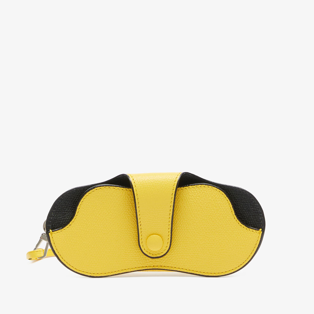 Glasses Case with Lanyard - Yellow/Black - Vitello VS - Valextra - 5