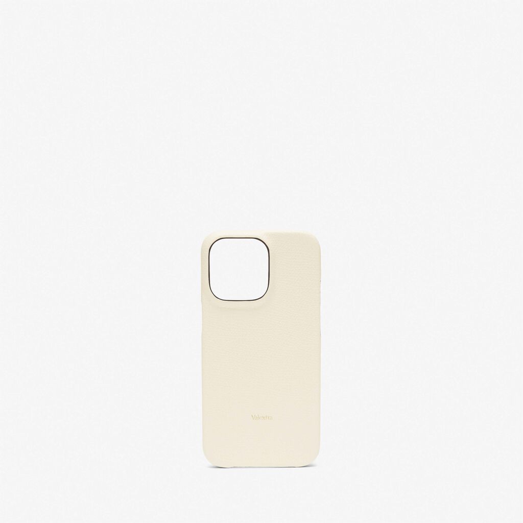 Valextra Cover rigida per Iphone 13 Pro in Pelle Bianca | Valextra