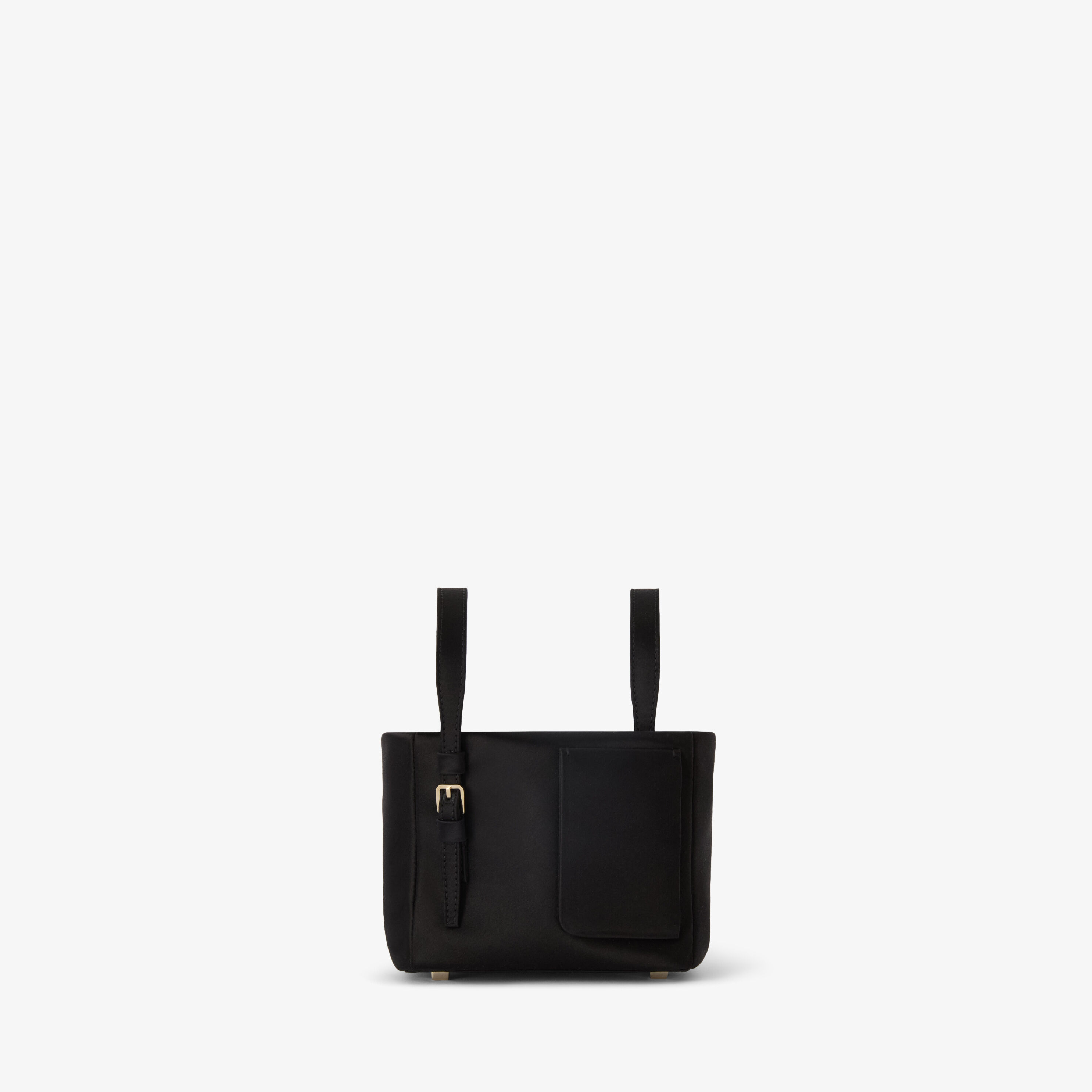 Women's Black Luxury Soft Satin Bucket Nano Bag | Valextra Soft