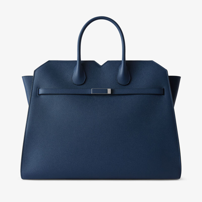 Milano Two Handles Large Bag - Sapphire Blue - Millepunte Soft calf leather - Valextra - 1