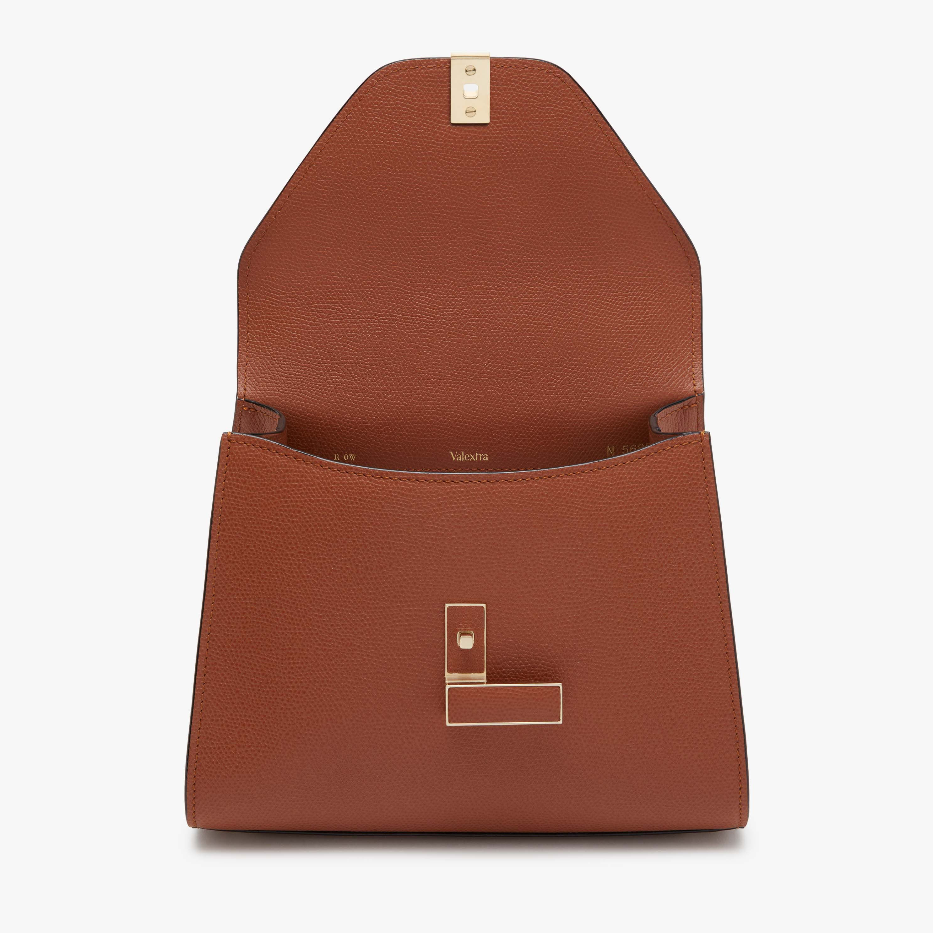 Valextra Iside Top Handle Mini Bag Gold Brown