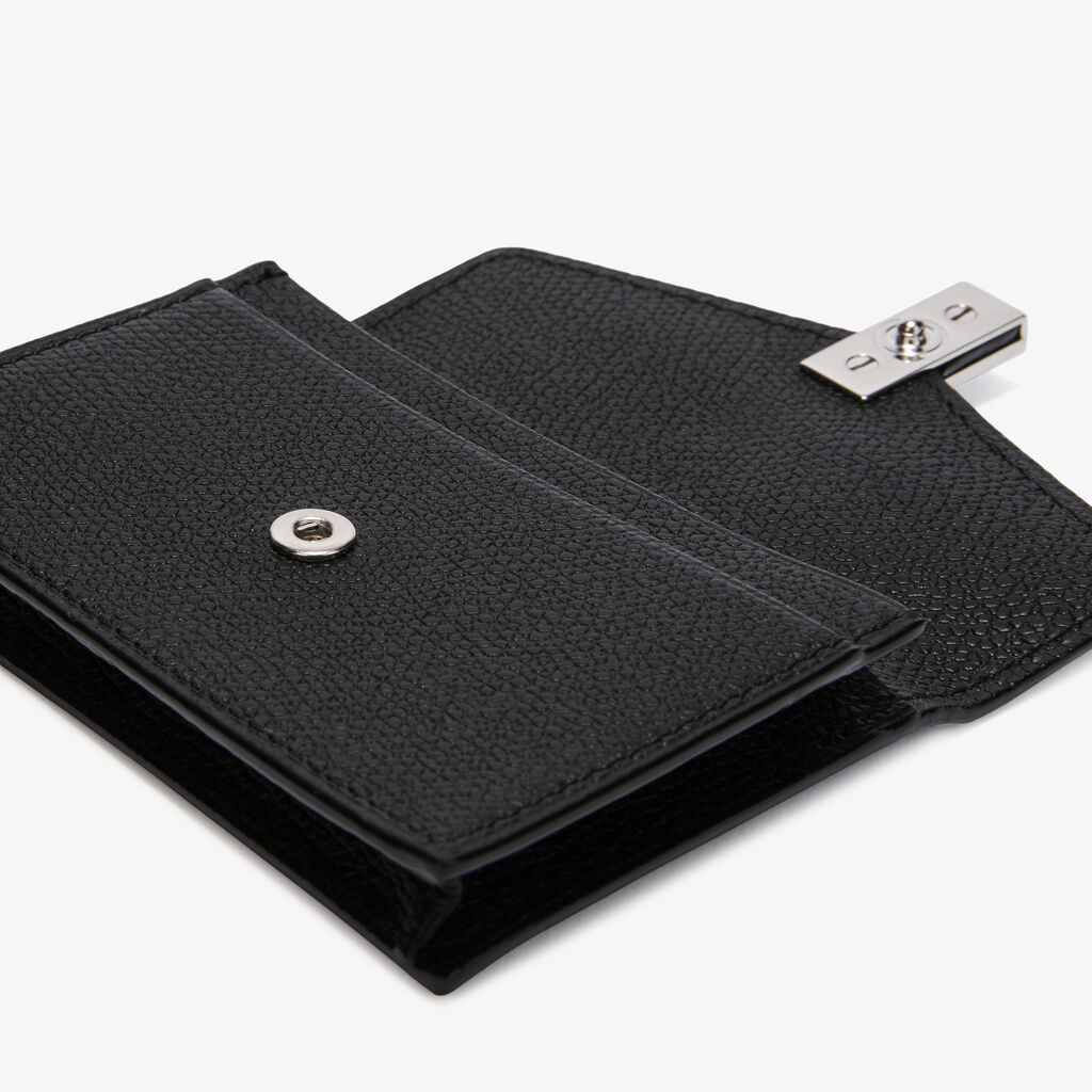 Iside Card Holder - Black - Millepunte calf leather - Valextra - 2